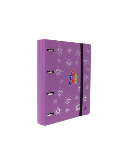 Carpeta 4 anillas 40 mm mixtas mariola polyfoam din a4 sin recambio estrellas