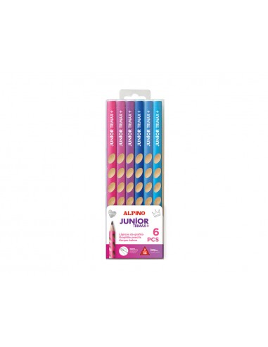 Lapices de grafito alpino junior trimax+ blister de 6 unidades