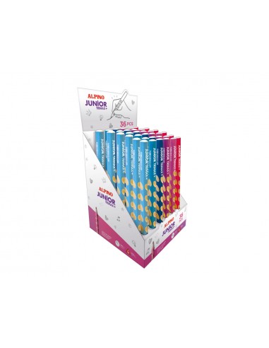 Lapices de grafito alpino junior trimax+ expositor de 36 unidades