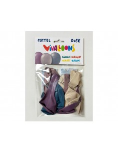 Globo 100% latex biodegradable vivalloons pastel dusk colores surtidos bolsa de 12 unidades colores