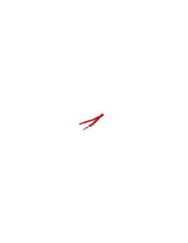 Cordon plano q-connect con gancho metalico para identificadores color rojo