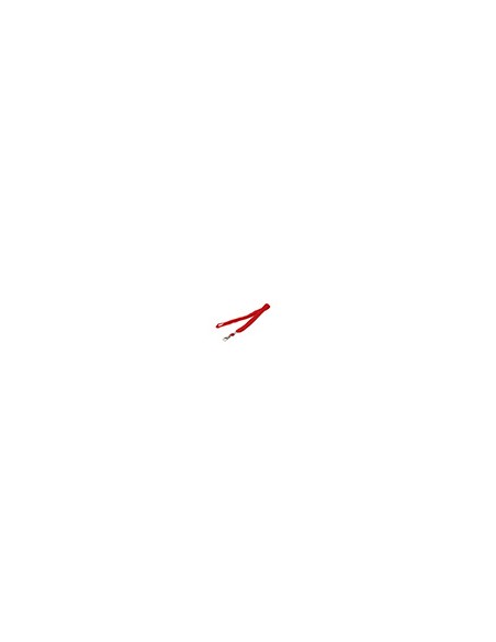 Cordon plano q-connect con gancho metalico para identificadores color rojo