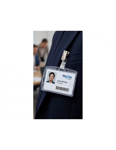 Identificador q-connect con pinza metalica uso vertical/horizontal 54x85 mm