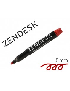 Rotulador zendesk marcador permanente rojo punta redonda 5mm