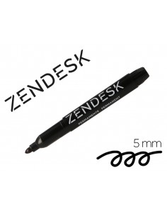Rotulador zendesk marcador permanente negro punta redonda 5mm