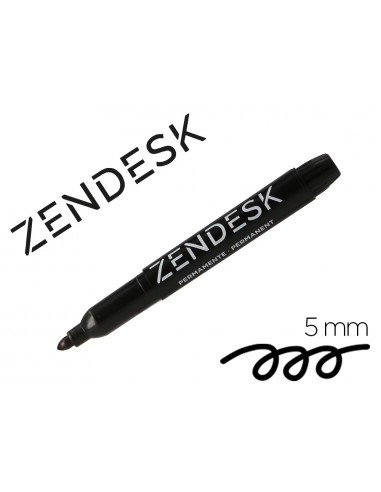 Rotulador zendesk marcador permanente negro punta redonda 5mm