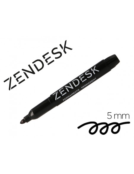 Rotulador zendesk marcador permanente negro punta redonda 5mm