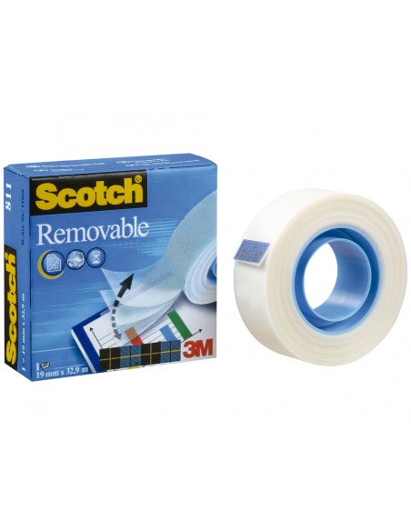 Cinta adhesiva scotch magic invisible removible 33 m x 19 mm