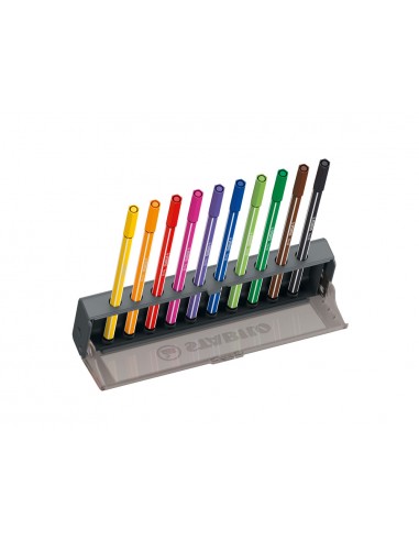 Rotulador stabilo acuarelable pen 68 estuche click set 10 unidades colores surtidos