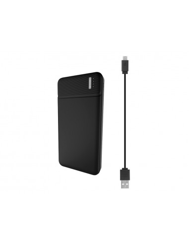 Bateria externa tnb 10000 mah micro usb + usb typo c color negro