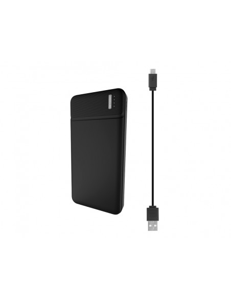 Bateria externa tnb 10000 mah micro usb + usb typo c color negro