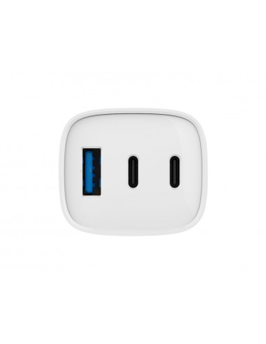 Cargador de pared tnb gan 65w 2xusb-c + usb a color blanco