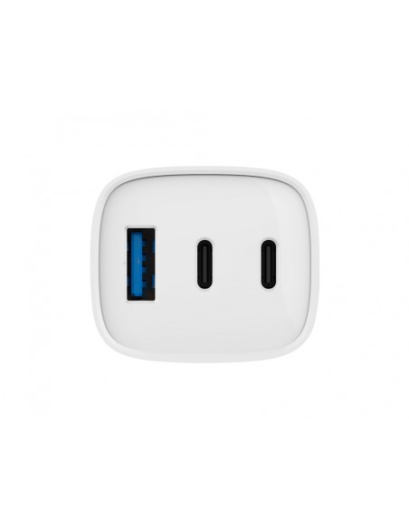 Cargador de pared tnb gan 65w 2xusb-c + usb a color blanco