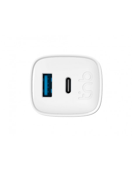 Cargador de pared tnb gan 45 w usb-c + usb a color blanco
