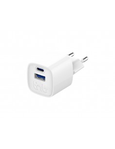 Cargador de pared tnb gan 30 w usb-c + usb a color blanco
