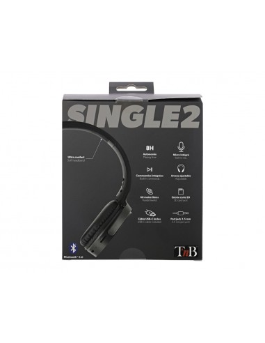 Auriculares tnb single2 diadema inalambrico bluetooth 5.0 color negro