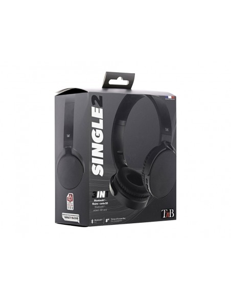Auriculares tnb single2 diadema inalambrico bluetooth 5.0 color negro
