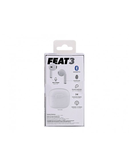 Auriculares tnb feat3 true wireless con microfono color blanco