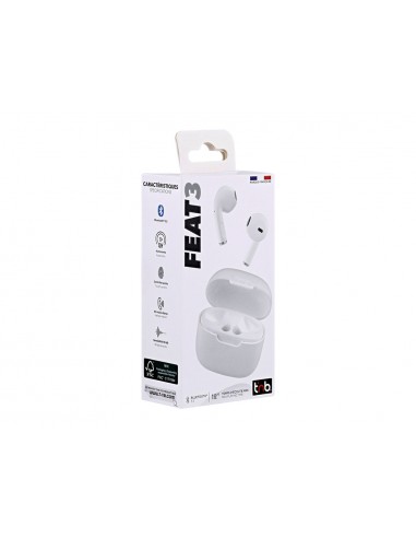 Auriculares tnb feat3 true wireless con microfono color blanco