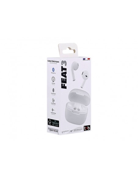 Auriculares tnb feat3 true wireless con microfono color blanco