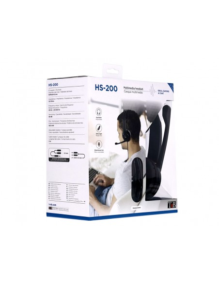Auriculares tnb hs-200 multimedia con microfono usb color negro