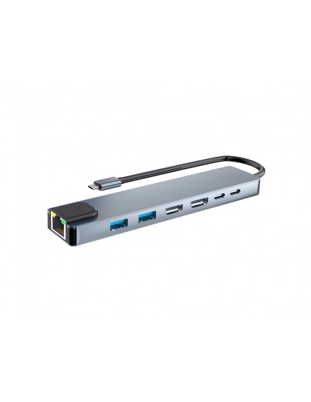 Hub tnb iclik 7 en 1 dual + 4k usb-c color aluminio Hub tnb iclik 7 en 1 dual + 4k usb-c color aluminio