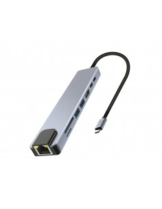 Hub tnb iclik 8 en 1 usb-c color aluminio