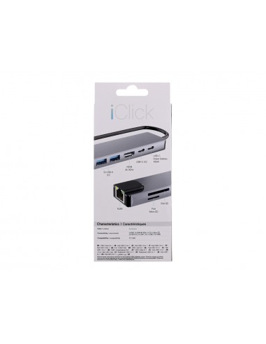 Hub tnb iclik 8 en 1 usb-c color aluminio