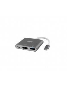 Adaptador de video tnb tipo c a hdmi 3 en 1 color gris