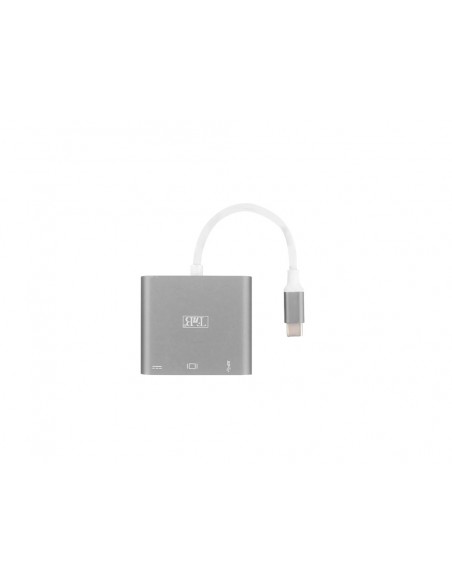 Adaptador de video tnb tipo c a hdmi 3 en 1 color gris