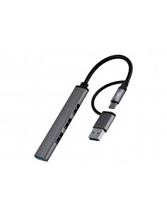 Hub tnb ultrafino usb-a /usb-c 4xusb-a color aluminio