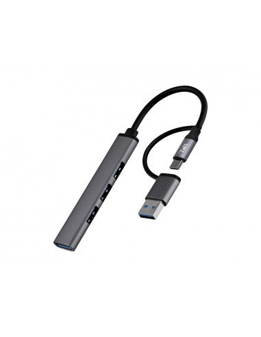 Hub tnb ultrafino usb-a /usb-c 4xusb-a color aluminio