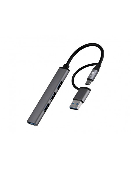 Hub tnb ultrafino usb-a /usb-c 4xusb-a color aluminio