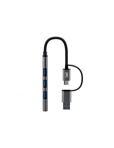 Hub tnb ultrafino usb-a /usb-c 4xusb-a color aluminio