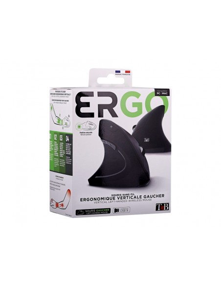 Raton tnb ergo line inalambrico usb tipo-a 1600 dpi seis botones para zurdos color negro Raton tnb ergo line inalambrico usb tipo-a 1600 dpi seis botones para zurdos color negro