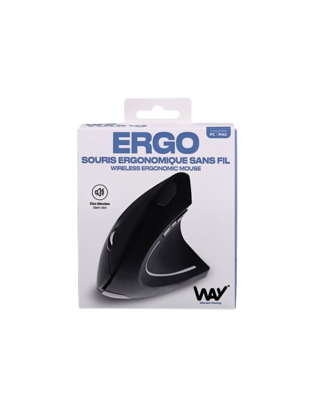 Raton tnb way inalambrico optico vertical 1600 dpi seis botones color negro Raton tnb way inalambrico optico vertical 1600 dpi seis botones color negro