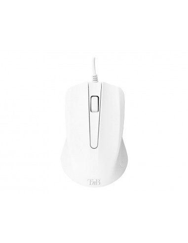 Raton tnb shark optico 1000 dpi mac/pc/linux con cable usb-a color blanco