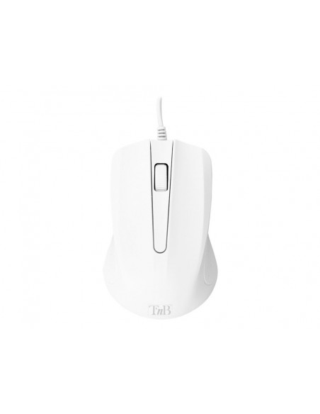 Raton tnb shark optico 1000 dpi mac/pc/linux con cable usb-a color blanco