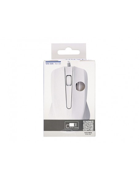 Raton tnb shark optico 1000 dpi mac/pc/linux con cable usb-a color blanco
