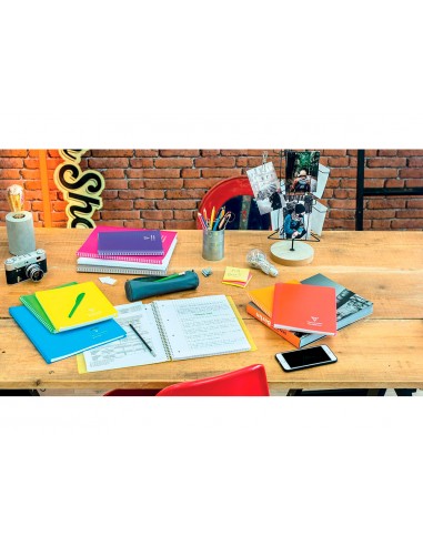 Cuaderno espiral clairefontaine koverbook tapa polipropileno din a4+ 80 hojas cuadro 5 mm banda 4