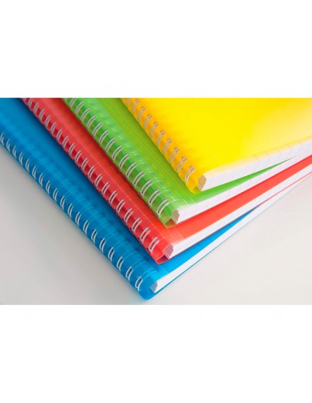 Cuaderno espiral clairefontaine koverbook tapa polipropileno din a4+ 80 hojas cuadro 5 mm banda 4