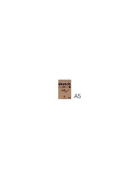 Bloc de dibujo espiral croquis clairefontaine din a5 microperforado 148x210 mm 100 hojas blancas 90 g