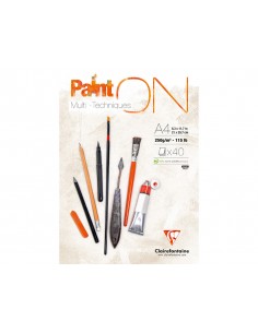 Bloc de dibujo multitecnicas clairefontaine paint on din a4 encolado 40 hojas 250 gr liso