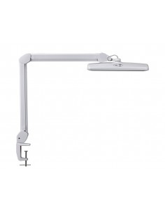 Lampara de escritorio maul led con pinza cabezal inclinable y giratorio color blanco