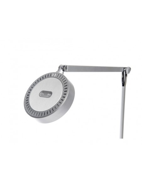Lampara de escritorio maul led 4 niveles intensidad luz cabezal y brazo inclinable color plata