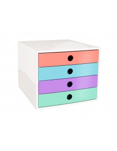 Fichero cajones de sobremesa exacompta filibox candy tidy 4 cajones colores surtidos 348x284x233 mm