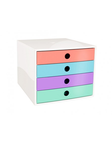 Fichero cajones de sobremesa exacompta filibox candy tidy 4 cajones colores surtidos 348x284x233 mm