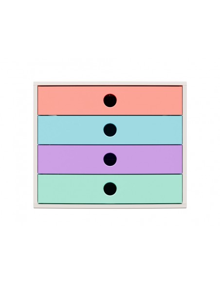 Fichero cajones de sobremesa exacompta filibox candy tidy 4 cajones colores surtidos 348x284x233 mm