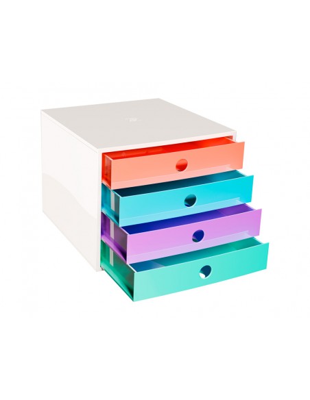Fichero cajones de sobremesa exacompta filibox candy tidy 4 cajones colores surtidos 348x284x233 mm