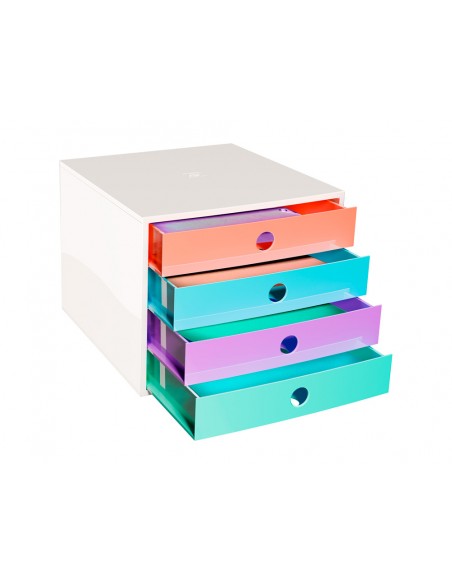 Fichero cajones de sobremesa exacompta filibox candy tidy 4 cajones colores surtidos 348x284x233 mm